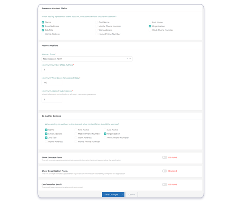 Configurable Submission Process