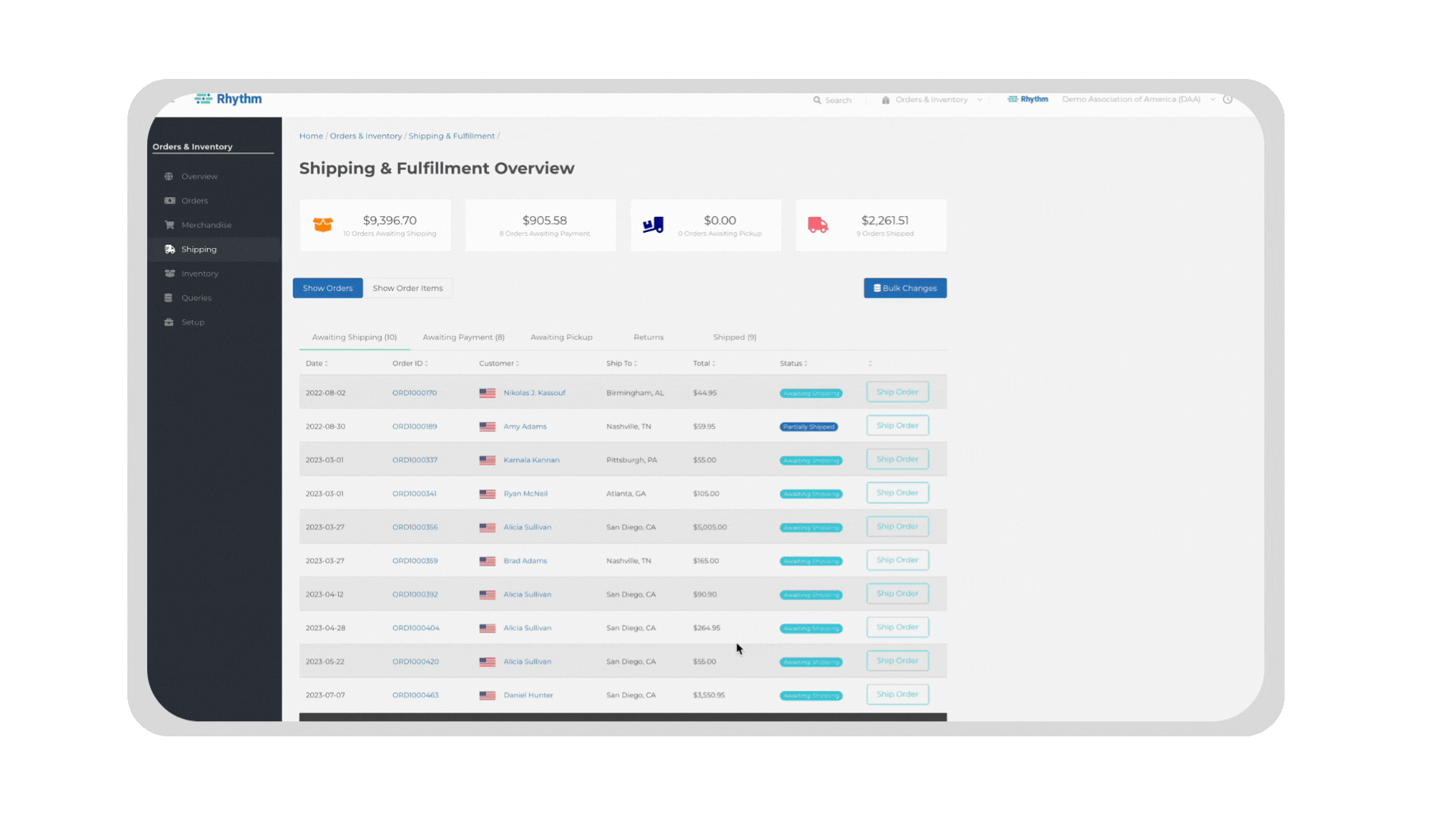 Rhythm AMS UPS integration