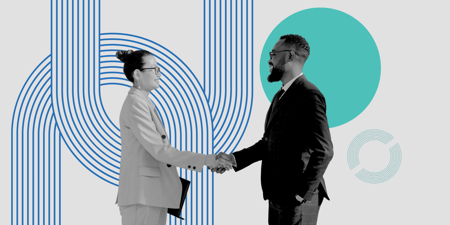 Two professionals shaking hands