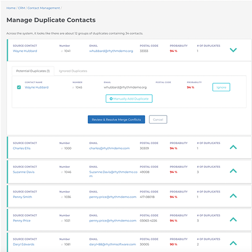 Manage duplicate records