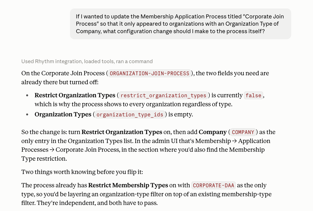 Rhythm MCP Gives Configuration Guidance
