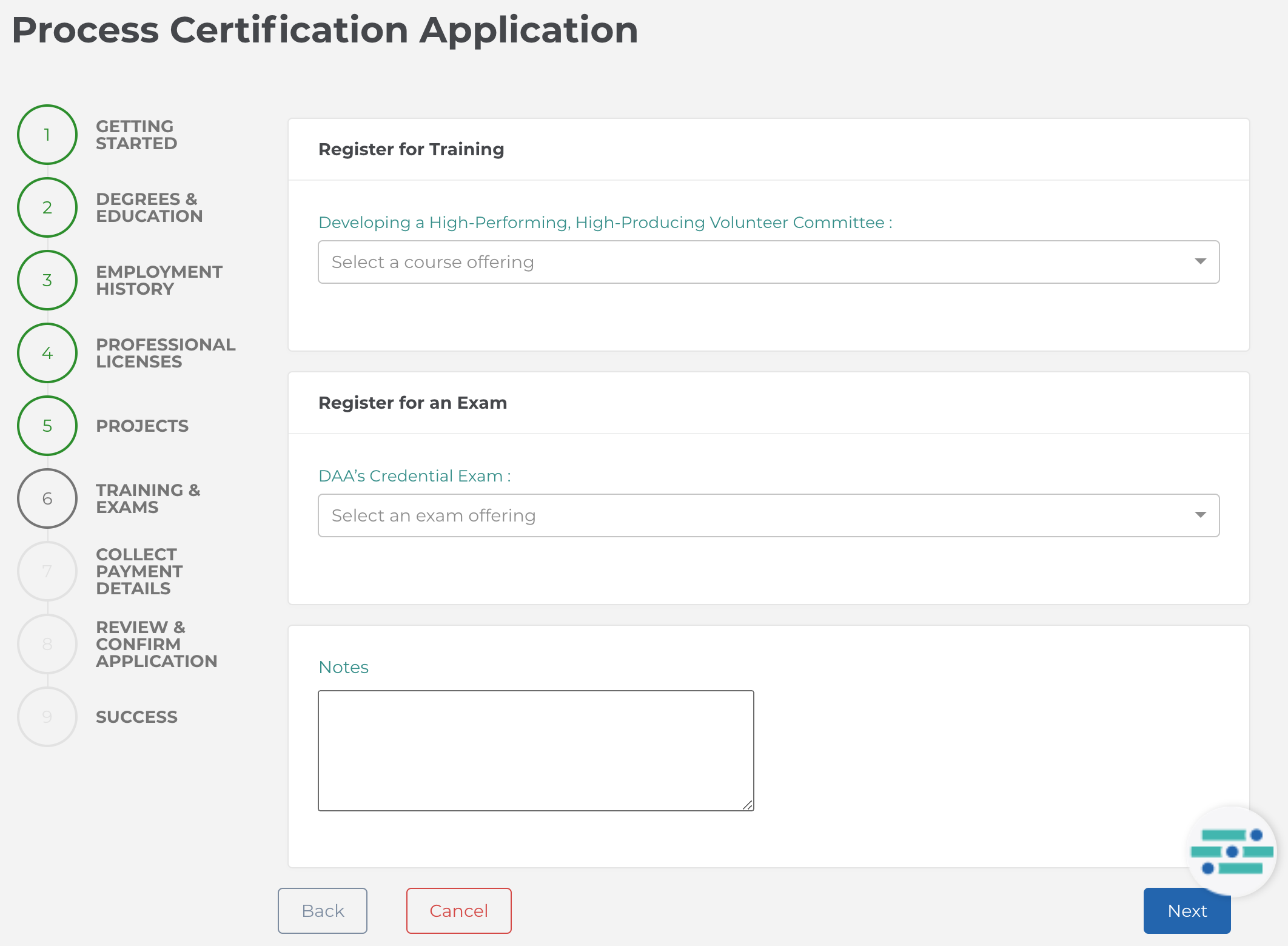 Process Certification Application