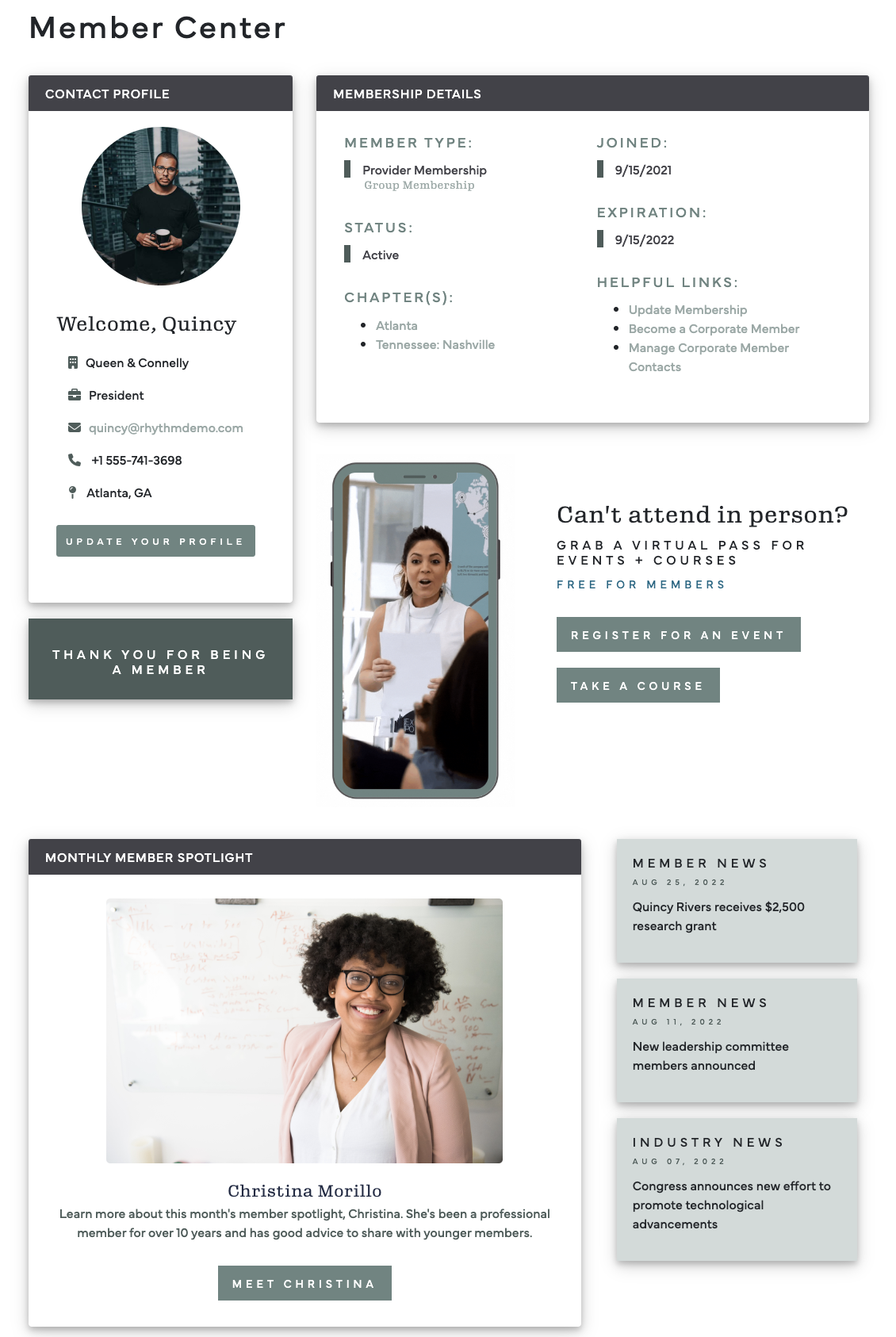 Rhythm Member Portal