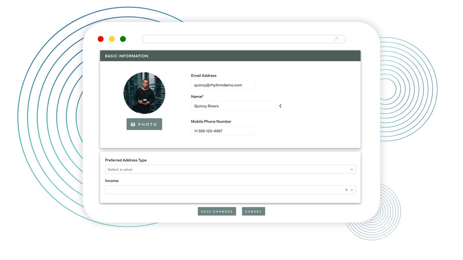 Stylized Screenshot | Targeted Profile Update Forms