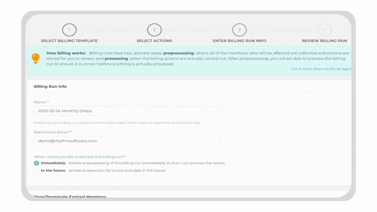 Dropped Benefits with Inactive Memberships in Rhythm