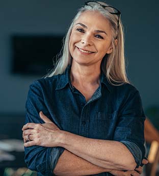 Woman smiling