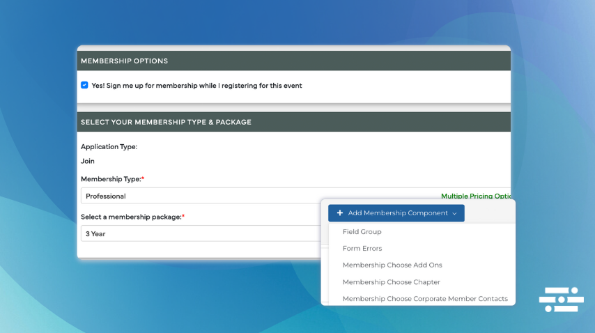 Add Membership Application Components to Event Registration or ...